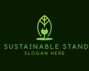 Sustainable Plug Leaf logo design