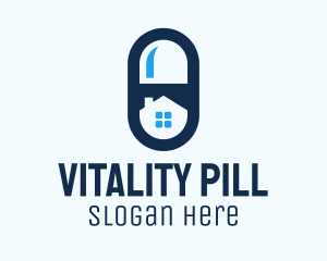 Blue Pharmacy Home logo design