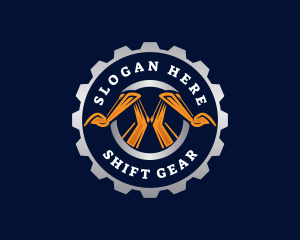 Gear Excavator Digger logo design