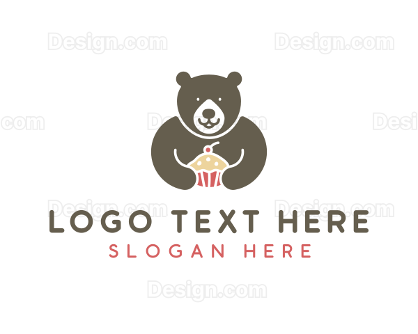 Bear Sweet Cupcake Logo