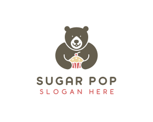 Bear Sweet Cupcake logo design