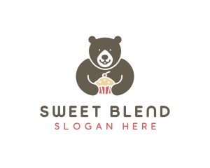 Bear Sweet Cupcake logo design