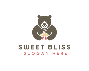 Bear Sweet Cupcake logo design