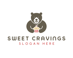 Bear Sweet Cupcake logo design