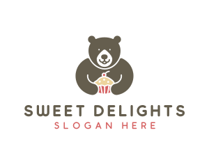 Bear Sweet Cupcake logo design