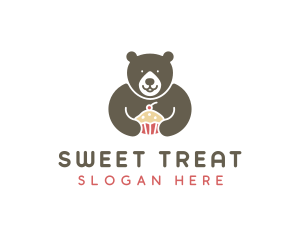 Bear Sweet Cupcake logo design