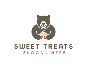 Bear Sweet Cupcake logo design