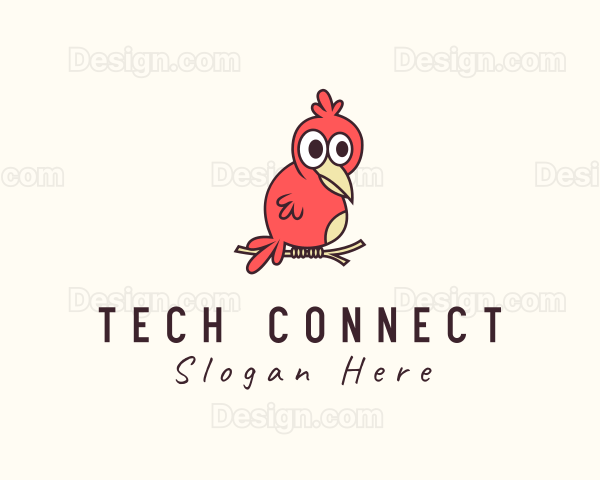 Perched Red Bird Logo