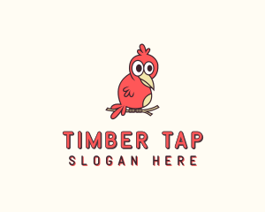 Perched Red Bird logo design