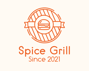 Hamburger Grill Badge logo design