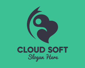 Human Heart Cloud logo design