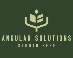 Simple Angular Plant logo design