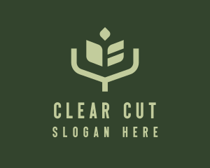 Simple Angular Plant logo design