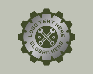 Metallic Gear Wrench Mechanic logo