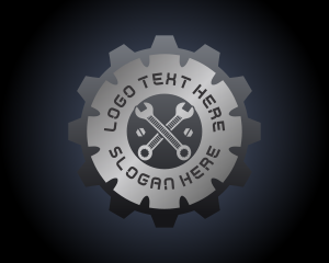 Metallic Gear Wrench Mechanic logo