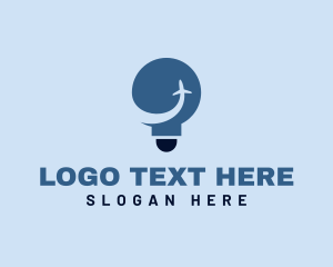 Light Bulb Airplane Travel logo