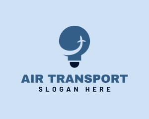 Light Bulb Airplane Travel logo design