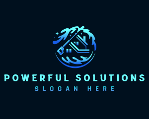 Power Wash Water Wave logo design