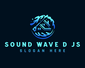 Power Wash Water Wave logo design