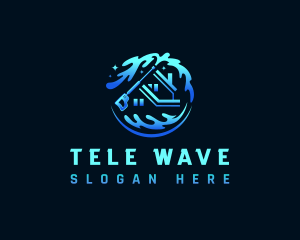 Power Wash Water Wave logo design