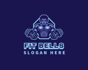 Dumbbell Muscle Gym logo design