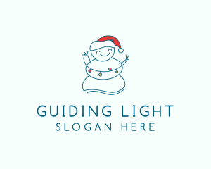 Christmas Lights Snowman logo design