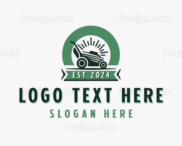 Gardening Lawn Mower Logo