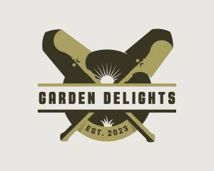 Shovel Landscaping Gardening logo design