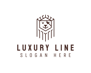 Pirate Lion Line Art logo design