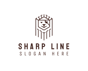 Pirate Lion Line Art logo design