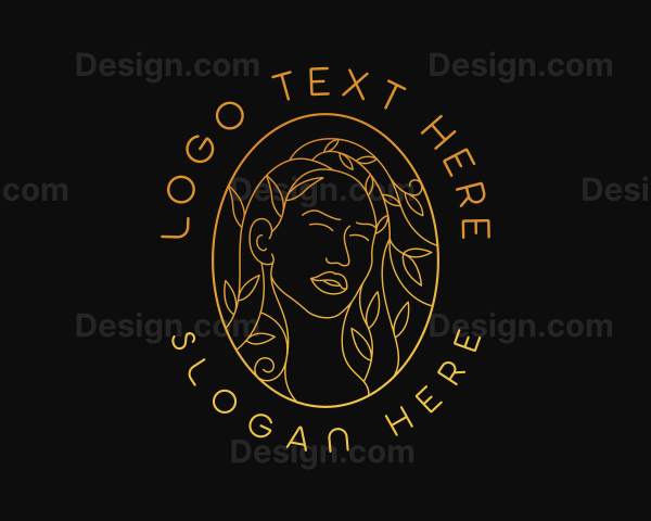 Aesthetic Golden Lady Logo