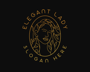 Aesthetic Golden Lady logo design