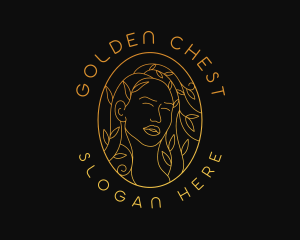 Aesthetic Golden Lady logo design