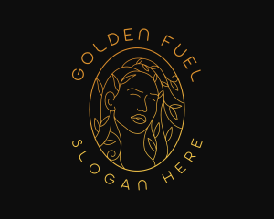 Aesthetic Golden Lady logo design