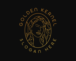 Aesthetic Golden Lady logo design