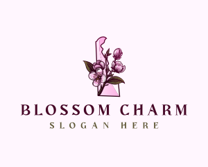 Delaware Blossom Flower logo design