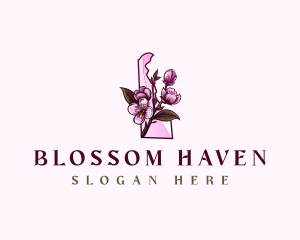 Delaware Blossom Flower logo design