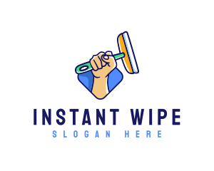 Hand Squeegee Janitor logo design