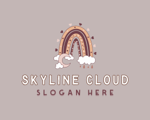 Moon Cloud Boho logo design