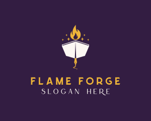 Flame Book Pen logo design