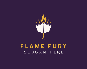 Flame Book Pen logo design