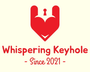 Red Heart Keyhole  logo design