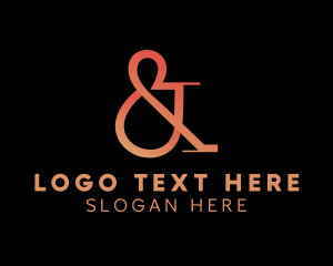 Font - Gradient Ampersand Lettering logo design