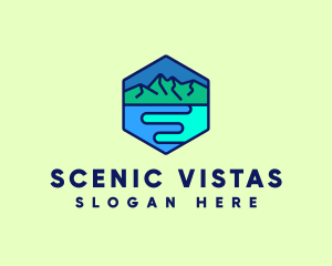 Mountain River Scene logo