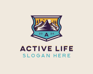 Mountain Hiking Adventure logo design