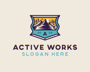 Mountain Hiking Adventure logo design