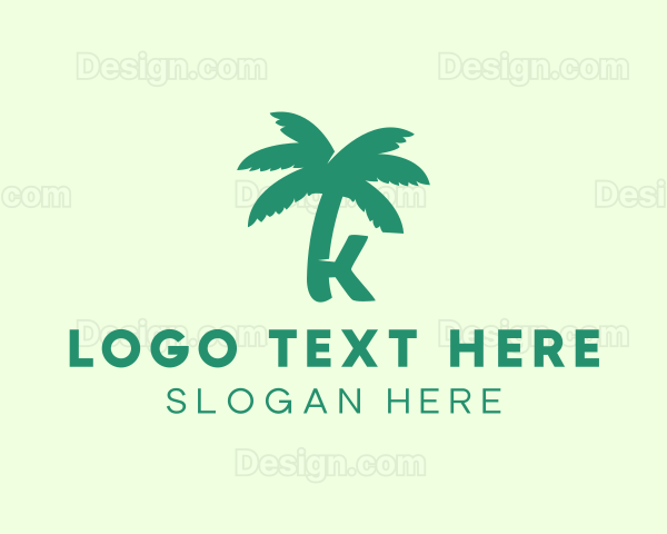 Palm Tree Letter K Logo