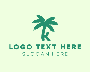 Palm Tree Letter K logo