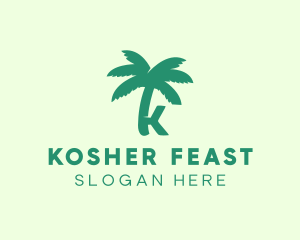 Palm Tree Letter K logo design