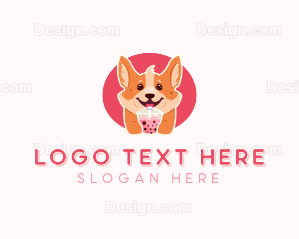 Corgi Dog Milkshake Logo